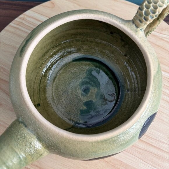 Vintage Studio Art Teapot Signed Tori Henry 94 Textured Handle Abstract Pottery - Picture 7 of 10